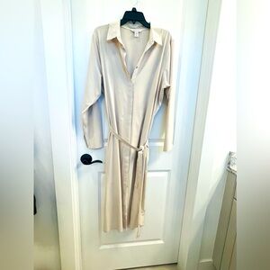 Tan striped shirt dress!